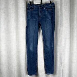 Paige Women's Size 25 x 27.5 Hoxton Ankle Skinny Jeans Blue Dark‎ Wash Stretch